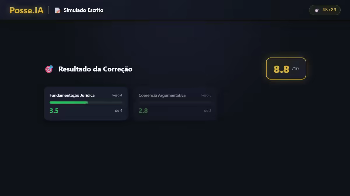 Screenshot: Simulado Escrito