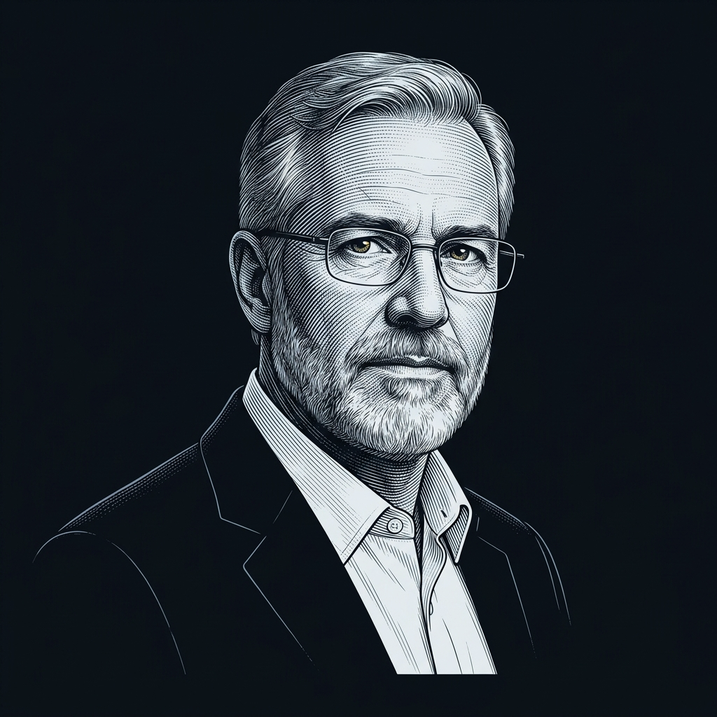 Mentor de IA — Redação Jurídica, retrato em gravura